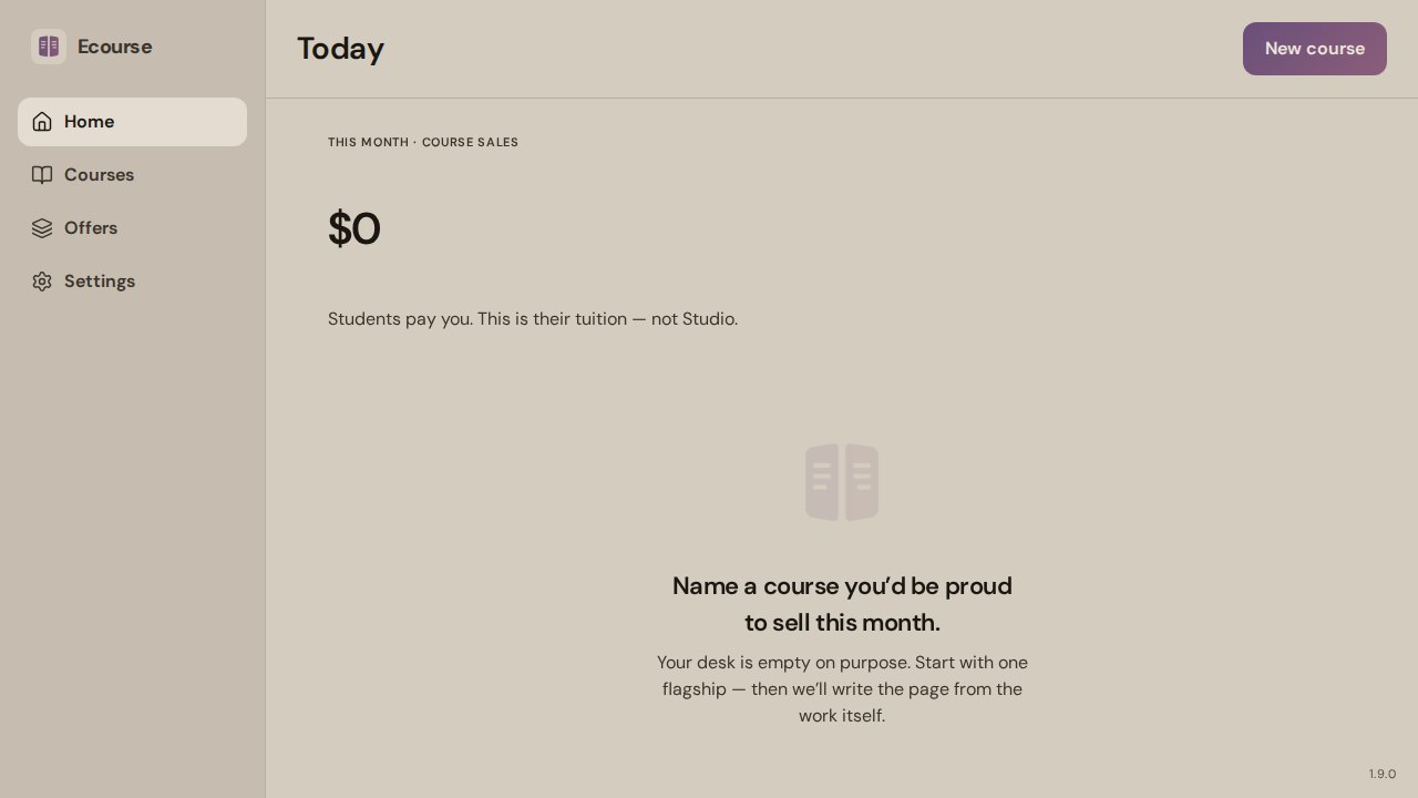 Ecourse — Your school. Your money. We write the page.