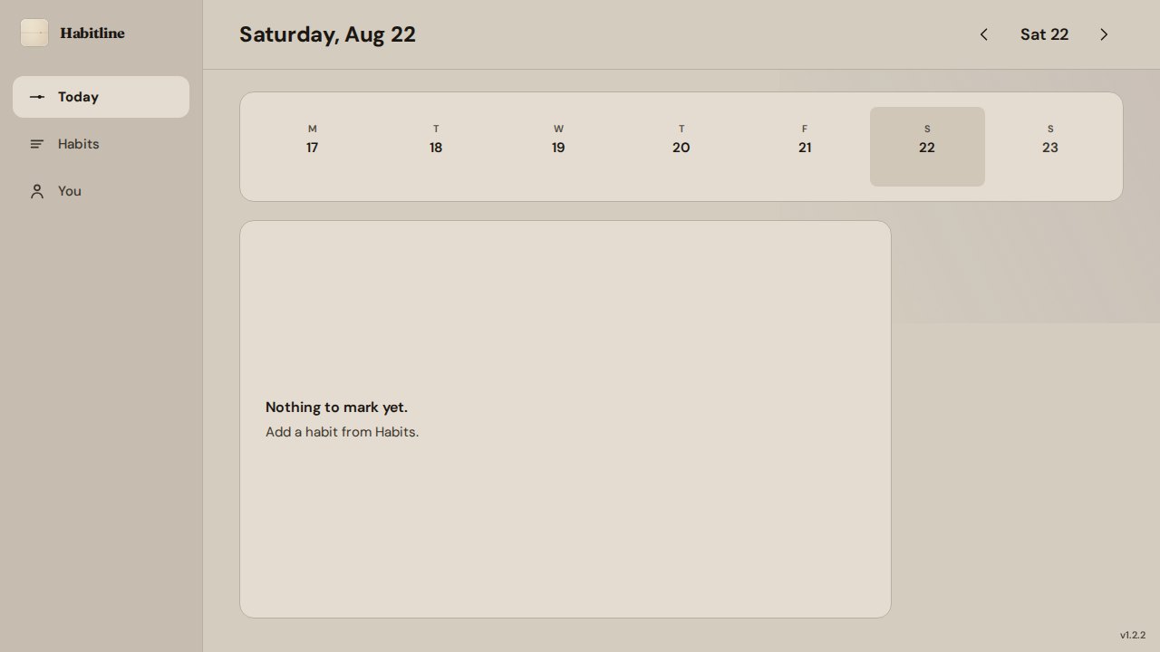 Habitline — A quiet daily ledger for the few habits you actually keep.